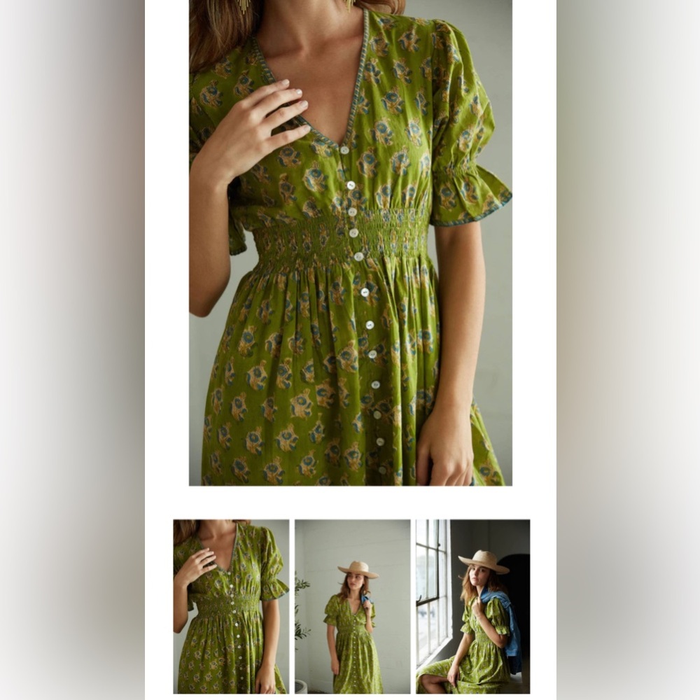 Floral Green Dress - Picture 3 of 5